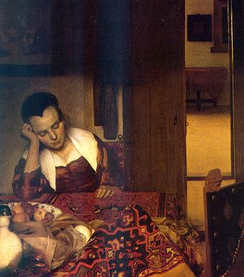 Vermeer, Donna dormiente, part.